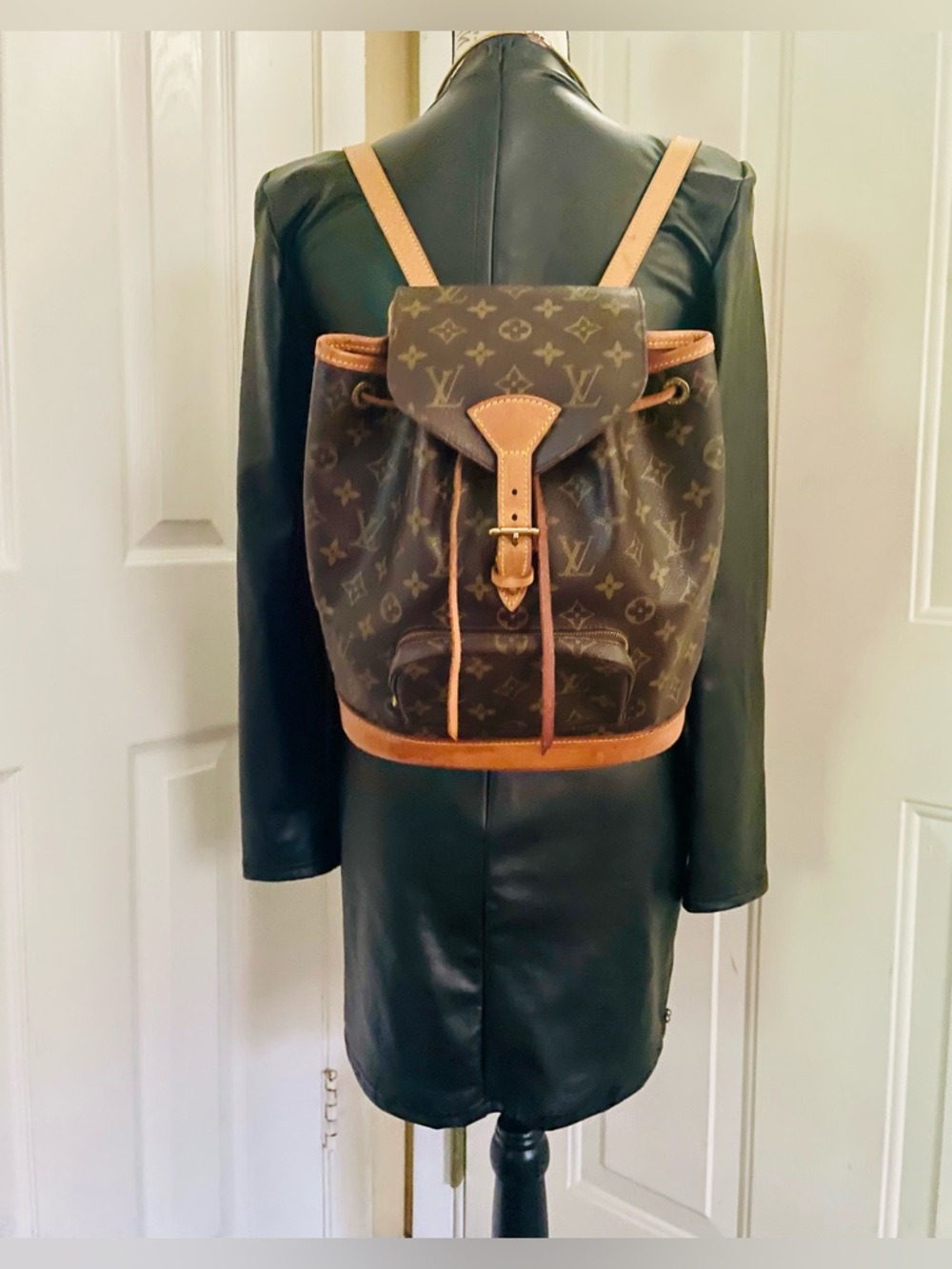 Louis Vuitton Montsouris MM Monogram Leather Backpack
